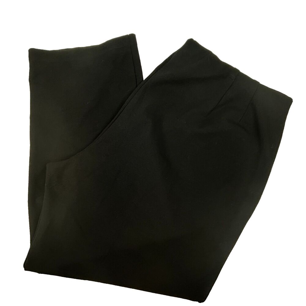Eileen Fisher Slim Leg Black Viscose Stretch Ponte Pull-on Pant 3X